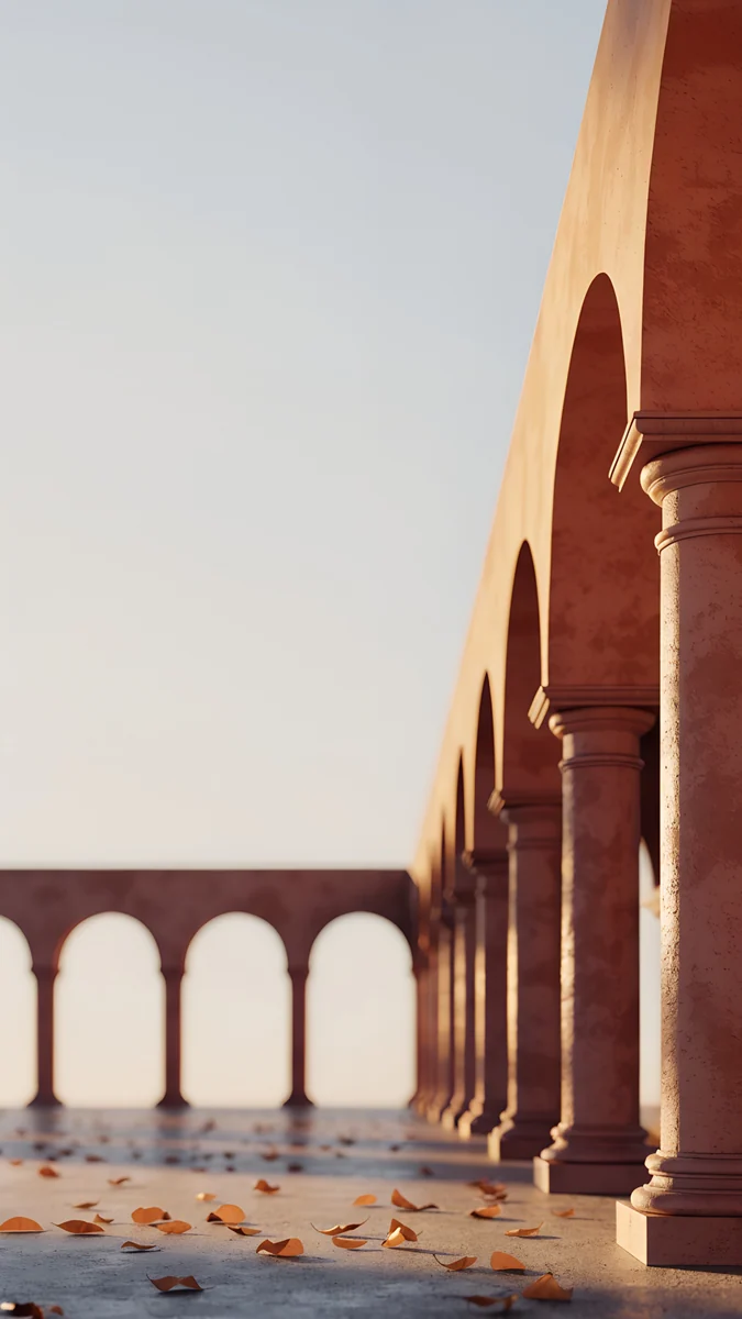 Amber Colonnade wallpaper 4K