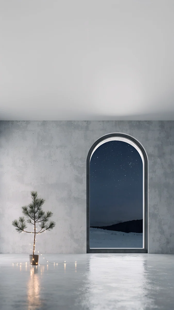 Arched Window Pine wallpaper