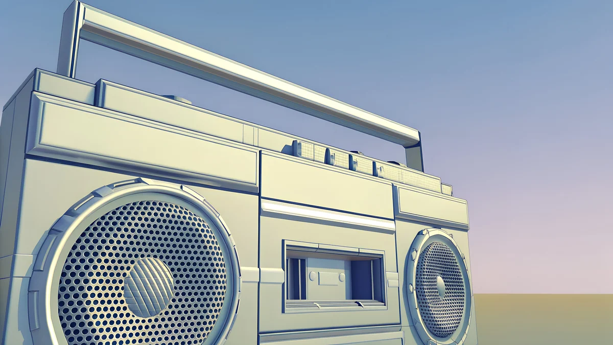 Chrome Boombox Wide wallpaper 4K