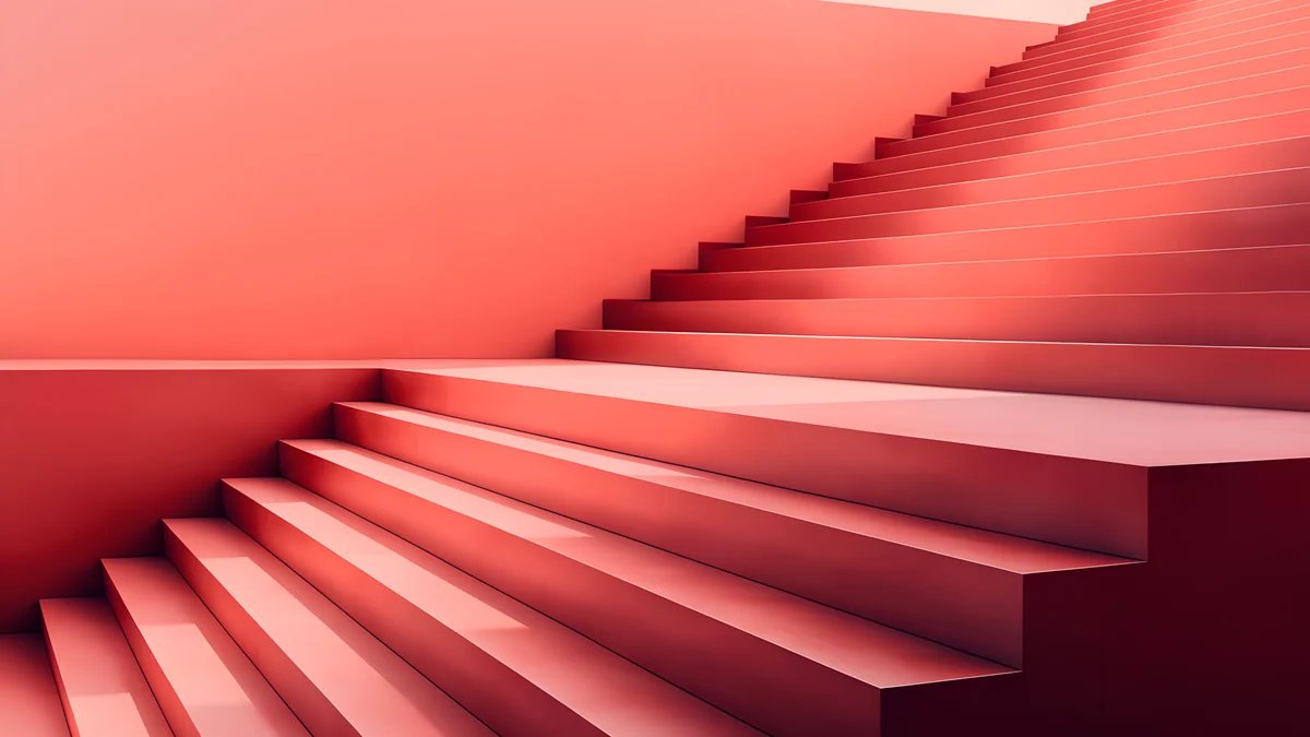 Coral Zigzag Terrace — abstract wallpaper