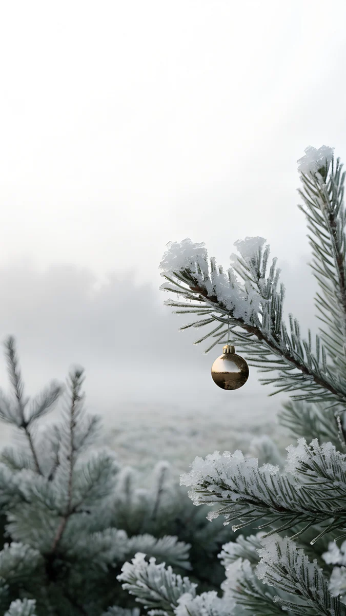Frosted Pine Bauble wallpaper 4K