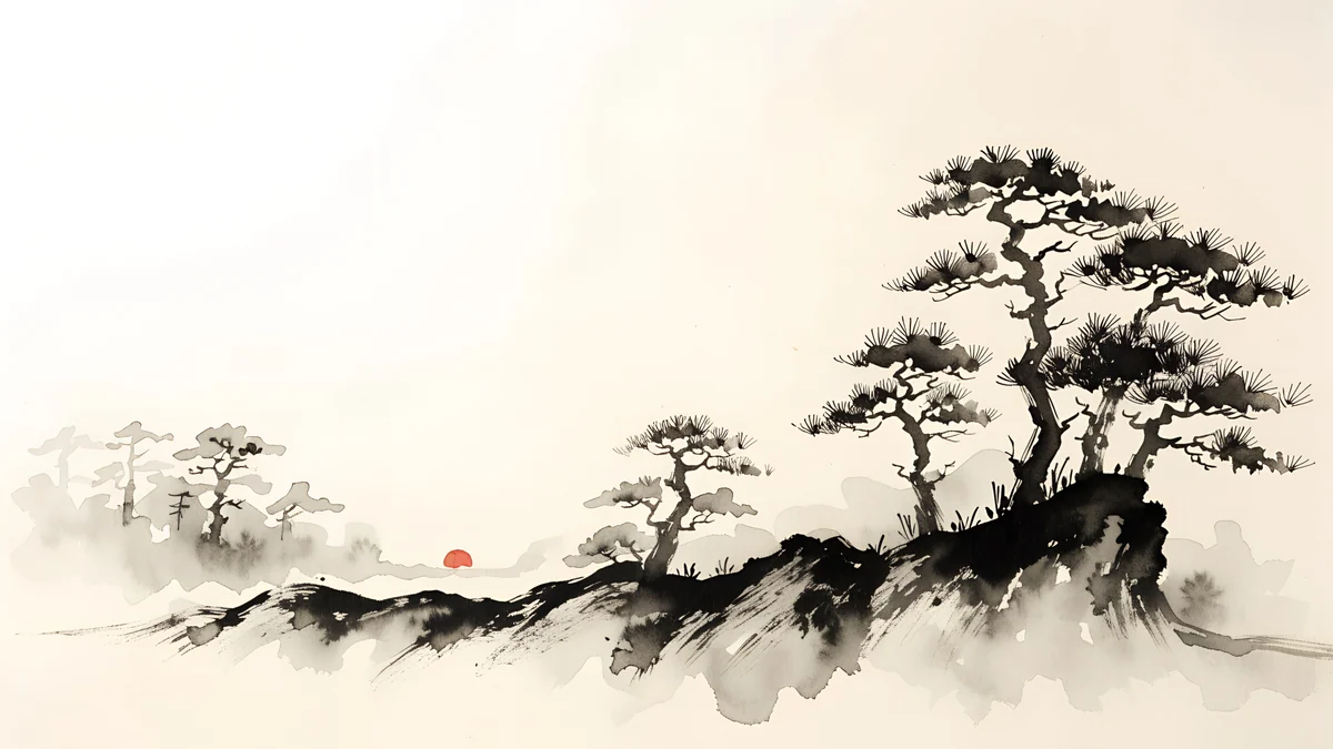 Ink Mist Ridge — japan wallpaper