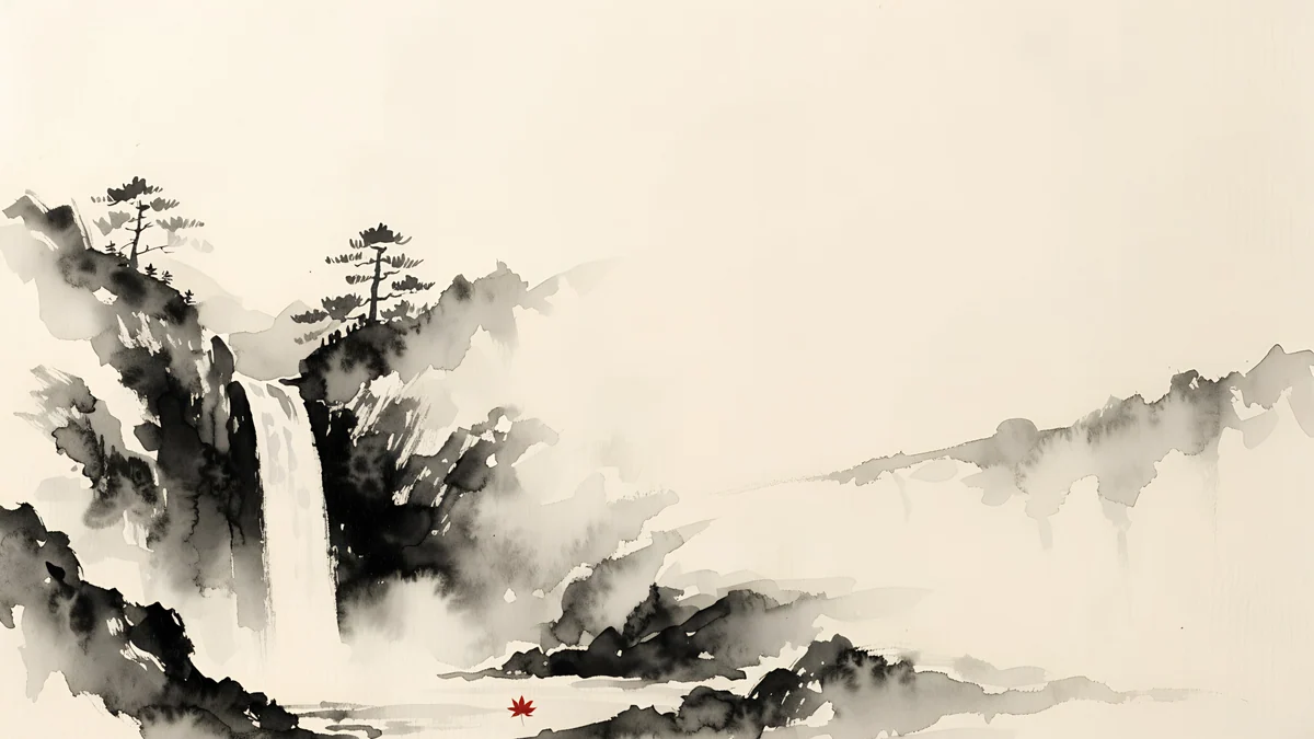 Ink Waterfall Veil — japan wallpaper