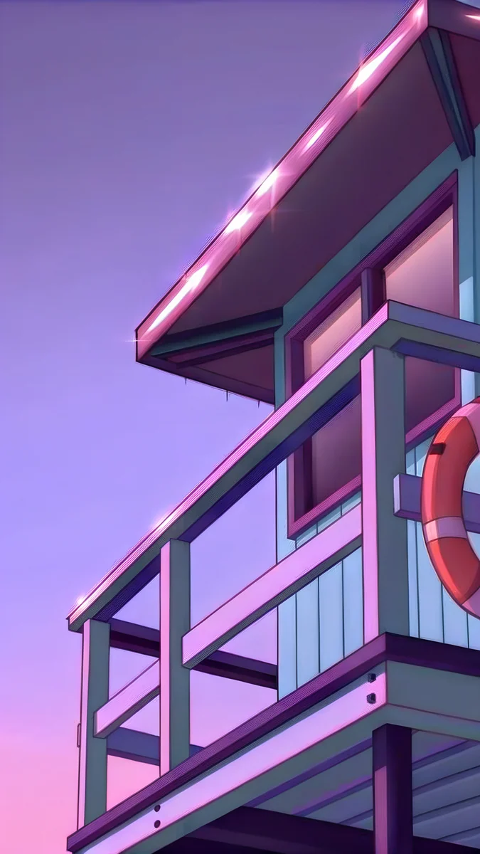 Lifeguard Tower Dusk wallpaper 4K