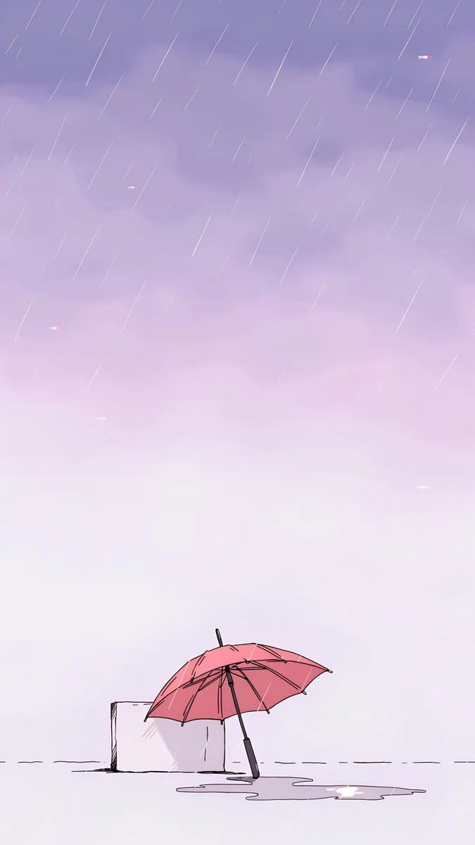 Pink Umbrella — lo-fi wallpaper