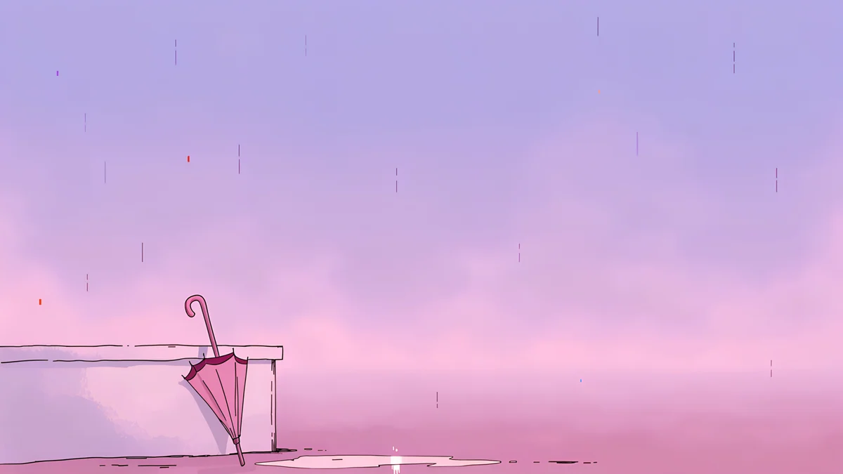 Pink Umbrella — lo-fi wallpaper