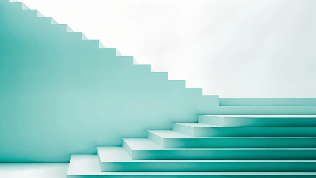 Mint Folded Steps — abstract wallpaper