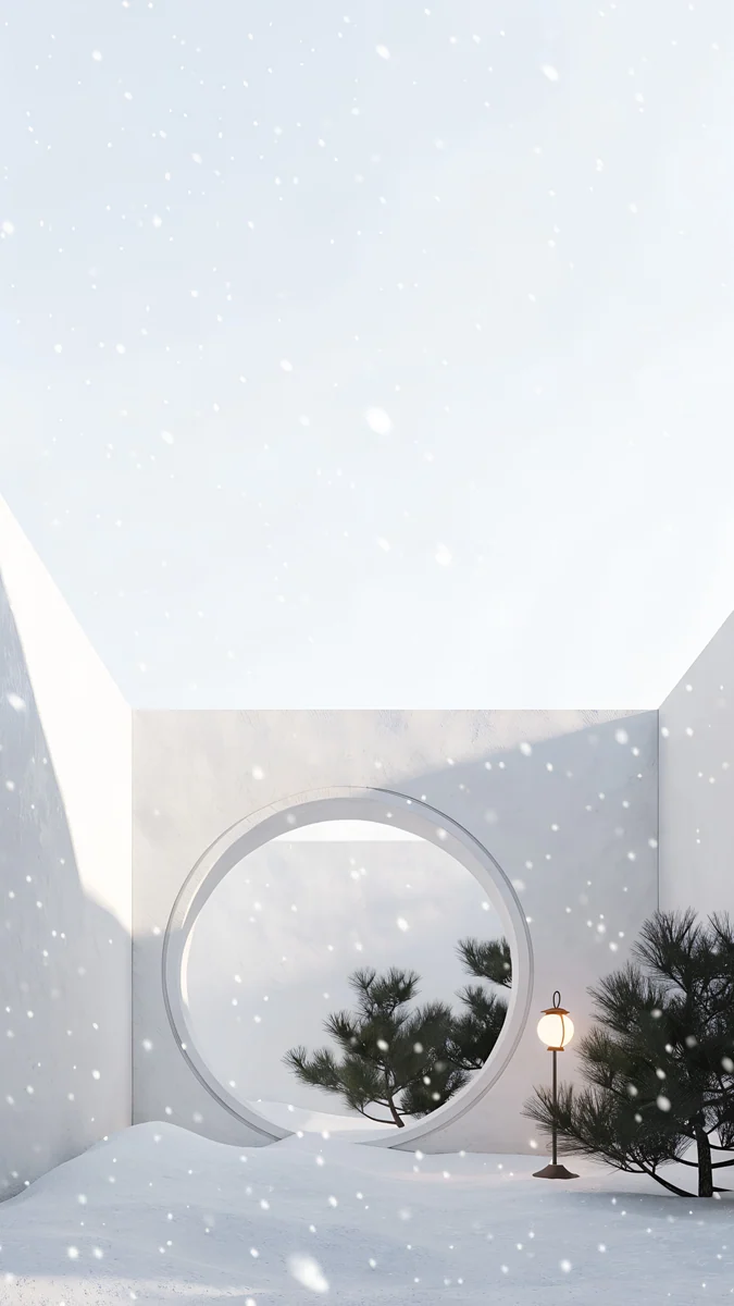 Moon Gate Snow wallpaper 4K