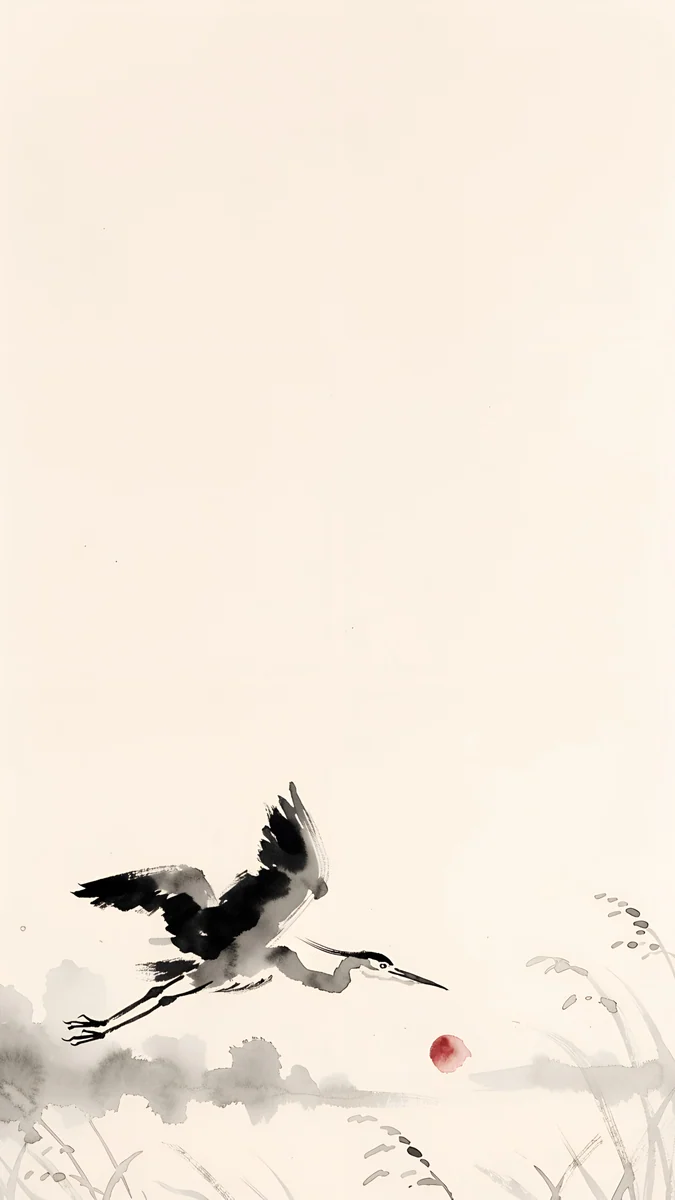 Moon Heron — abstract wallpaper