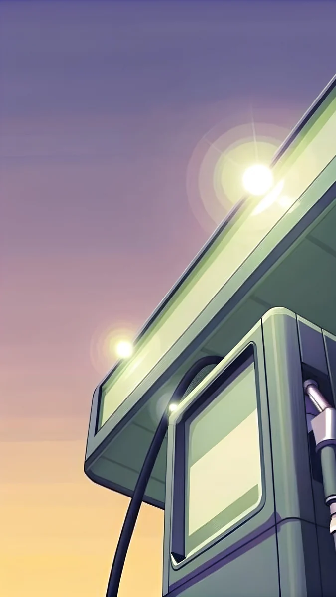 Night Gas Pump wallpaper 4K