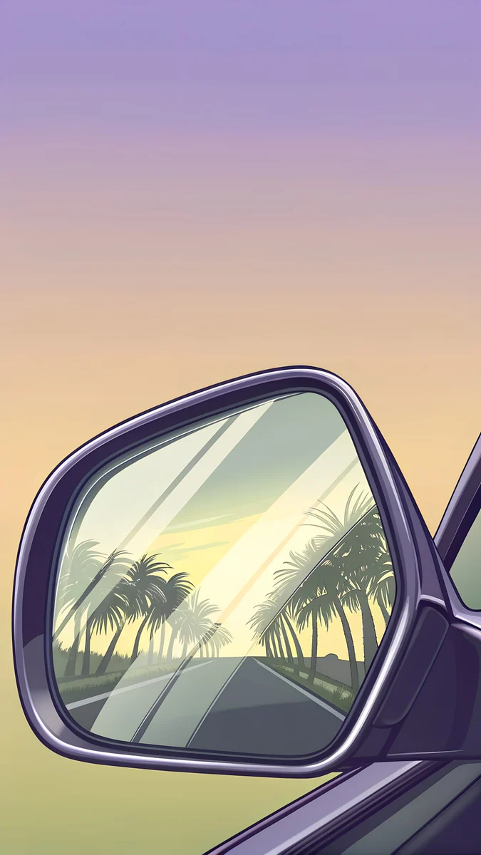 Palm Boulevard Mirror wallpaper 4K