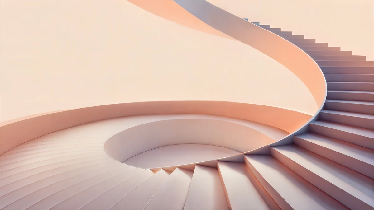 Peach Spiral Atrium — abstract wallpaper
