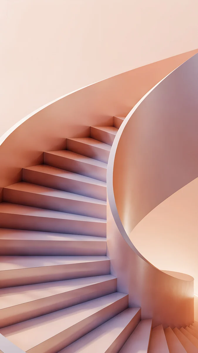 Peach Spiral Well — abstract wallpaper