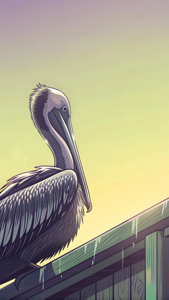 Pier Pelican wallpaper 4K