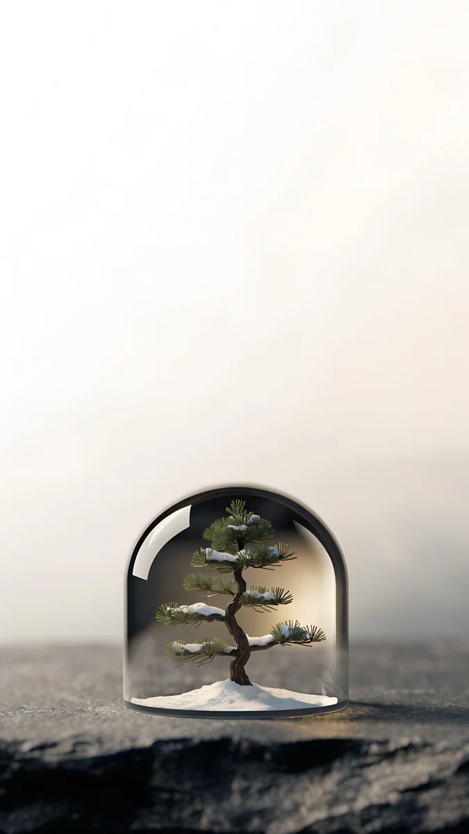 Pine Under Glass wallpaper 4K