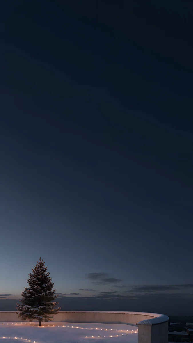 Rooftop Pine wallpaper 4K
