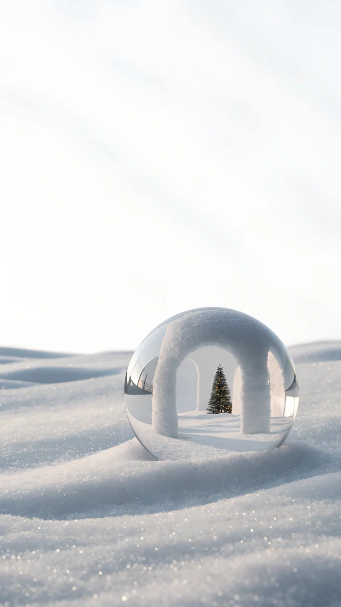 Snow Arch Globe wallpaper 4K