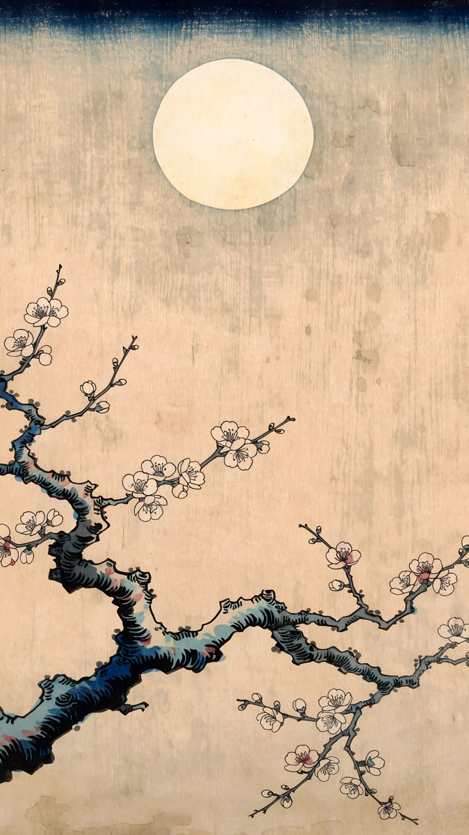 Plum Moon — japan wallpaper